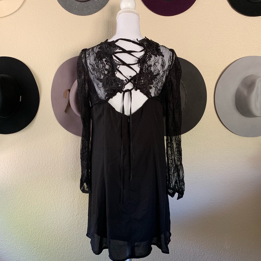 Nikibiki Lavender Lace Up Back Dress